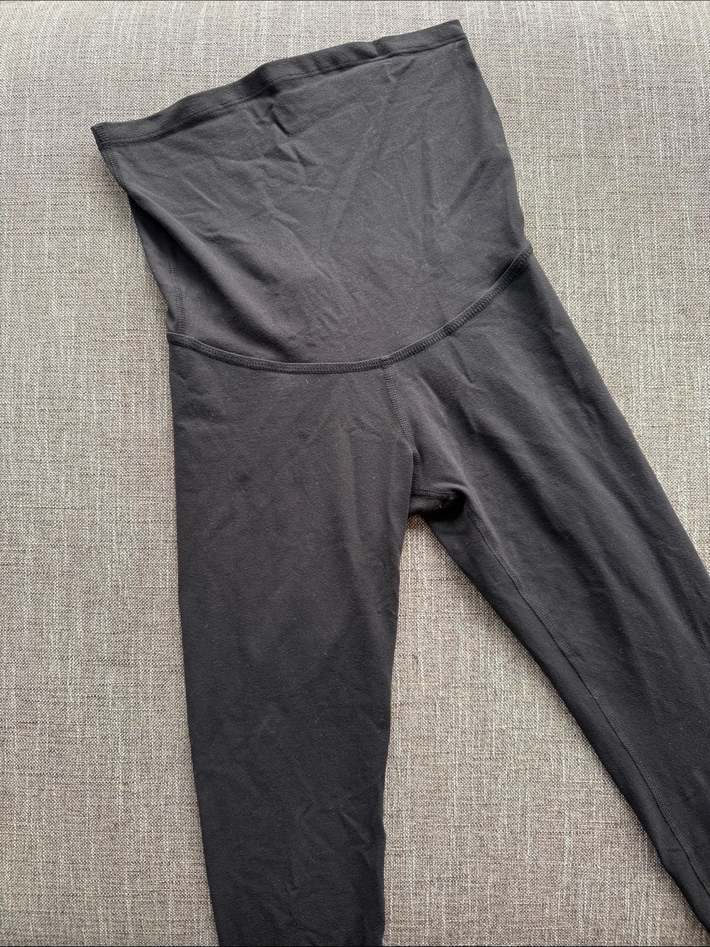 High-Waist Black Maternity Yoga Leggings